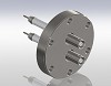 Coaxial,SHV, 10 KV/Single Ended - Grounded Shield, Exposed Insulator, Conflat Flange
