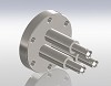 Coaxial, SHV 10KV, Single Ended - Grounded Shield / Recessed Insulator, Conflat Flange