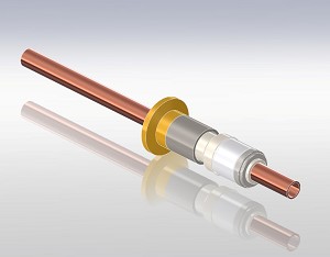 Feedthr HighP LiqC KF40 2Pin Copper Tube